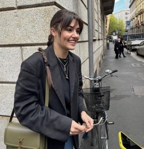 Hande Erçel in Milan, Italy