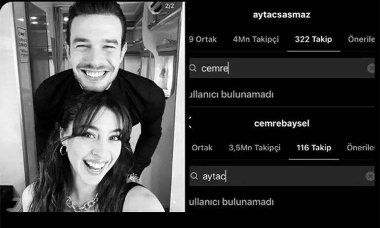 Cemre Baysel and Aytac Şaşmaz unfollowed each other